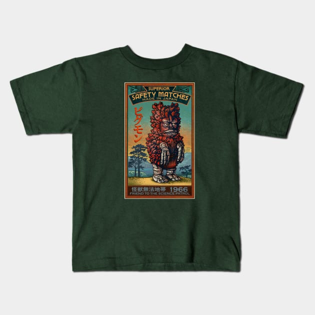 Japanese Monster Matches Kids T-Shirt by ChetArt